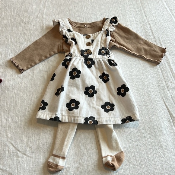 Carters Dress Outfit Set Corduroy Floral Long Sleeve Top 6M - Picture 2 of 8